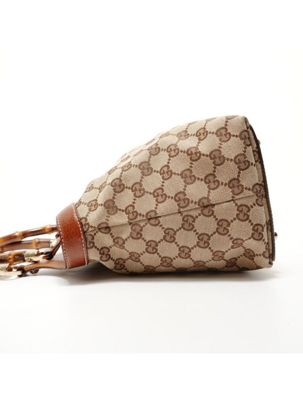 ★SOLD★ Gucci Shoulder Bag GG Canvas Bamboo - Picture 3 of 10